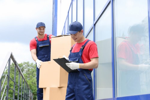 Local office relocation team managing access and loading in Mayfair
