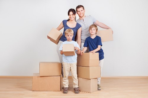 A professional home moving team planning access for a Mayfair property move