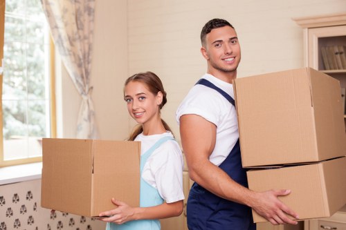 Loading boxes and household items for a central London apartment move